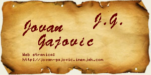 Jovan Gajović vizit kartica